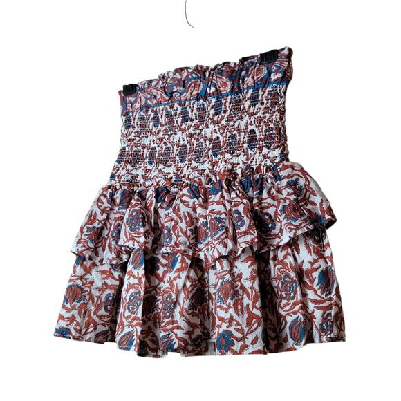 House of Harlow 1960 Tiered Boho Preppy Print‎ Smocked Skirt Women's Size Small - Picture 6 of 10